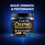 One Thrive Nutrition Creatine Monohydrate Gummies 5000mg, high potency vegan supplement for muscle growth, strength, and endurance.